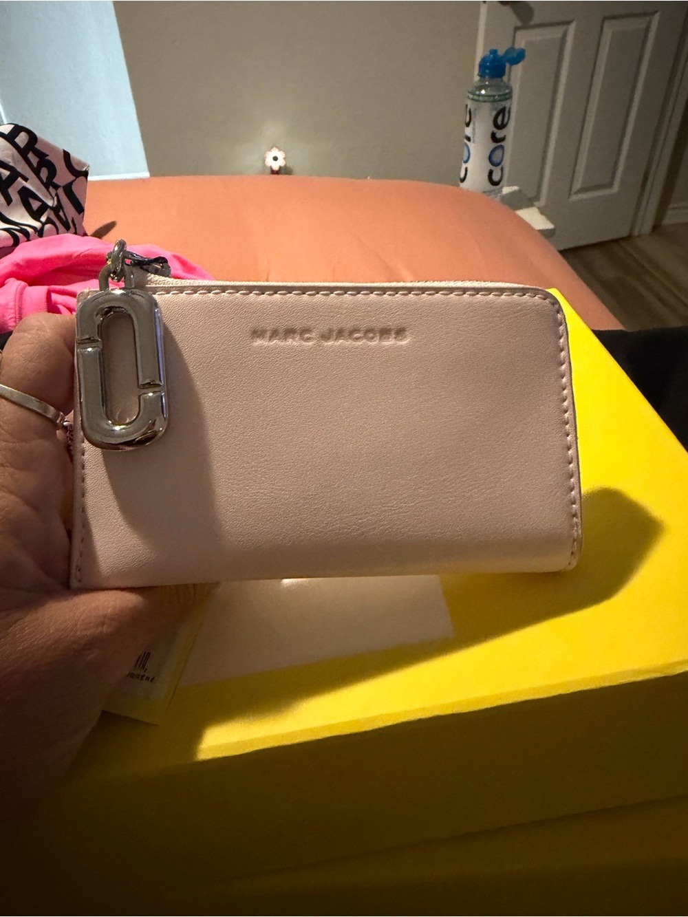 Marc Jacobs “The Scene” Pink Leather Zip Wallet - Pale Pink